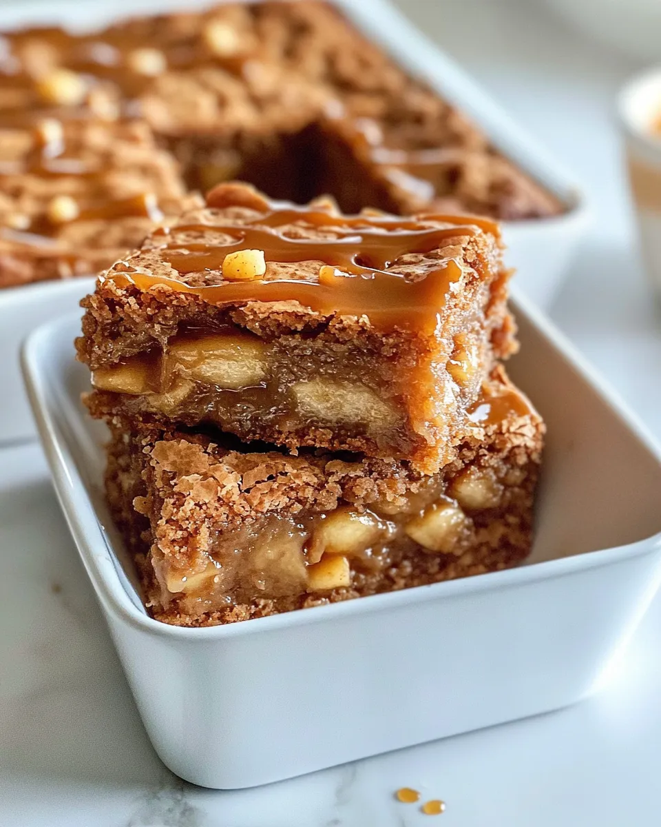 Delicious Gooey Caramel Apple Blondies picture