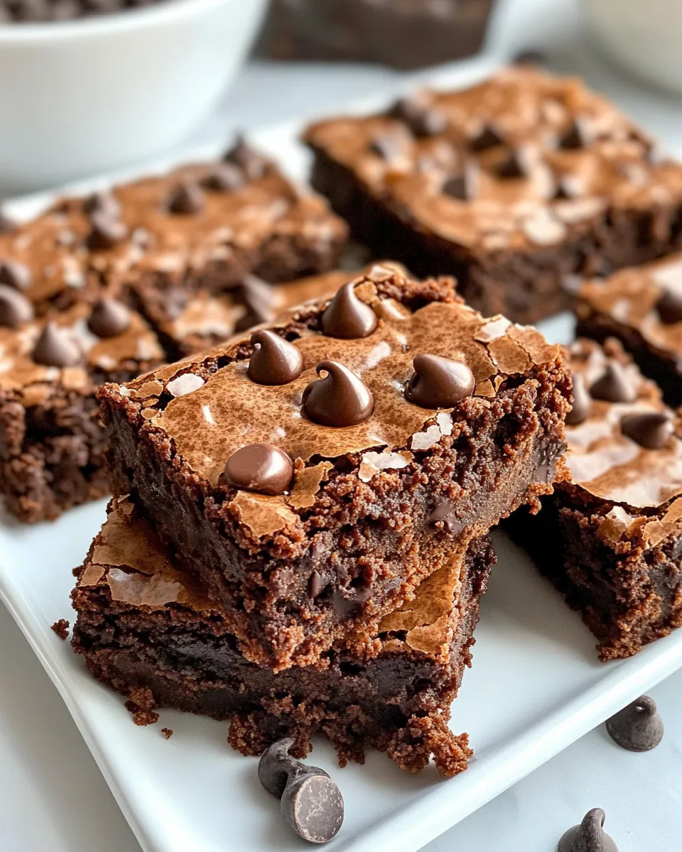 Homemade Gooey Chocolate Chip Brownie Bars photo