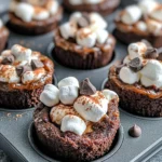 Homemade Gooey Marshmallow Brownie Cups photo