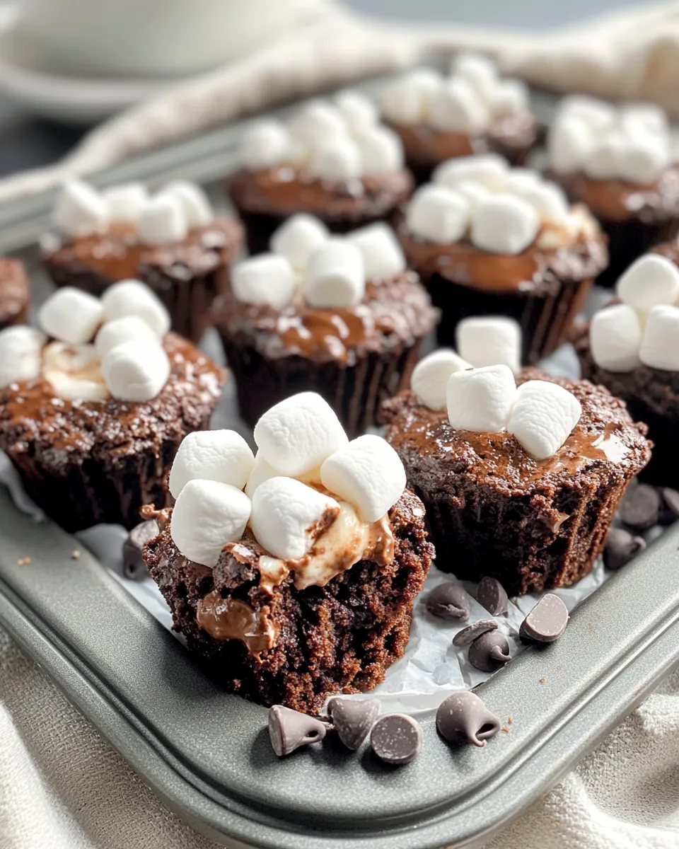 Classic Gooey Marshmallow Brownie Cups image