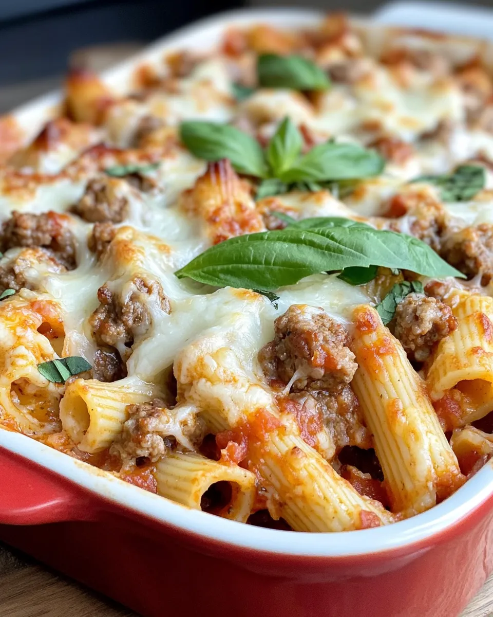 Homemade Italian Sausage & Ricotta Baked Ziti recipe photo