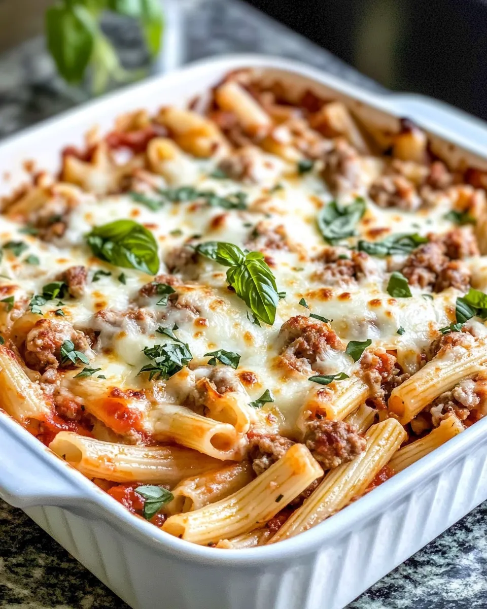 Classic Italian Sausage & Ricotta Baked Ziti dish photo