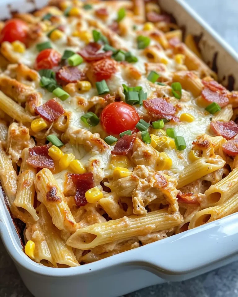 Homemade Loaded BBQ Bacon Chicken Pasta Bake photo