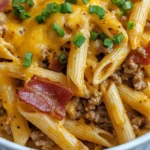 Homemade Loaded Bacon Cheeseburger Pasta Bake photo