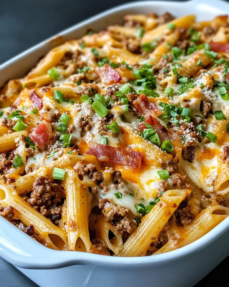 Classic Loaded Bacon Cheeseburger Pasta Bake image