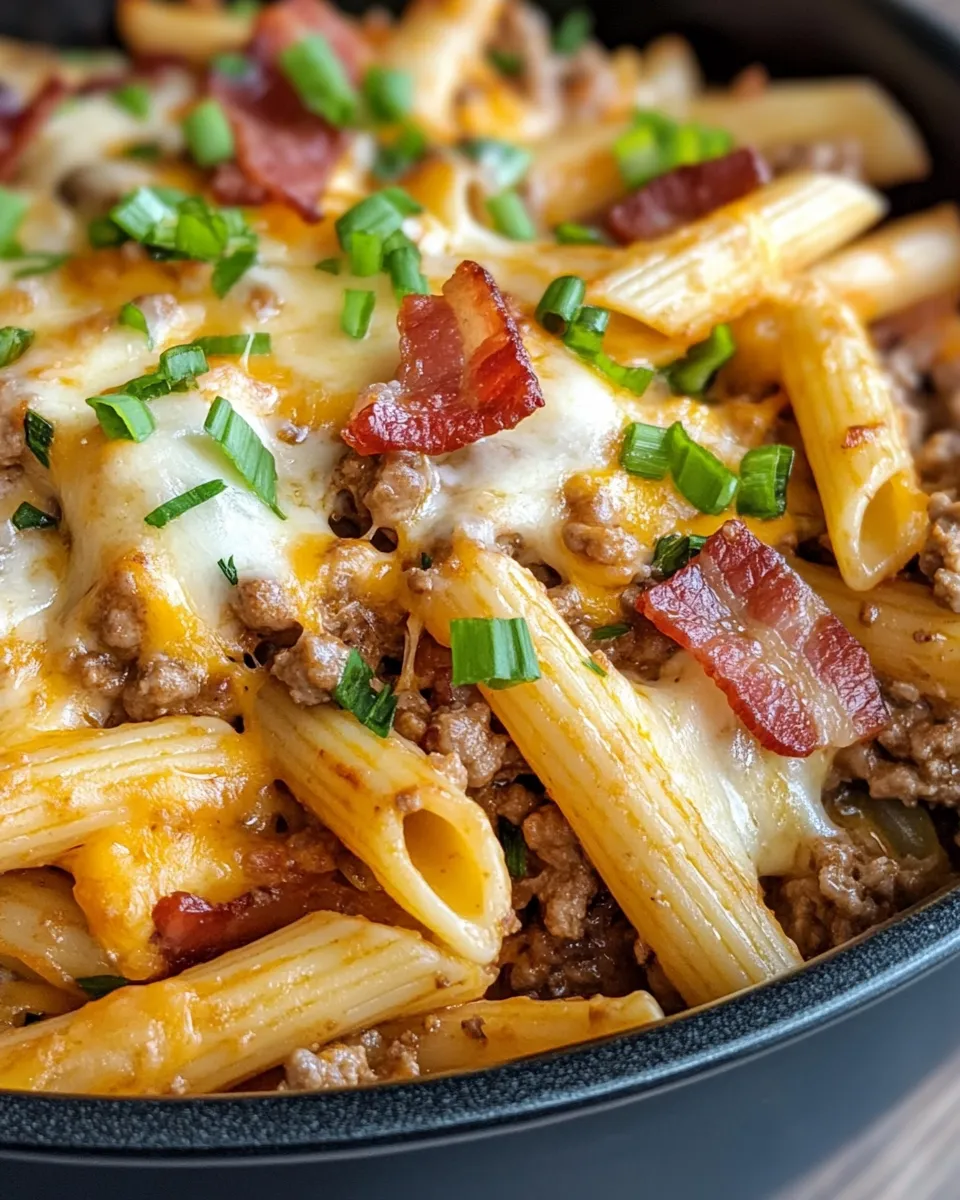 Delicious Loaded Bacon Cheeseburger Pasta Bake dish photo