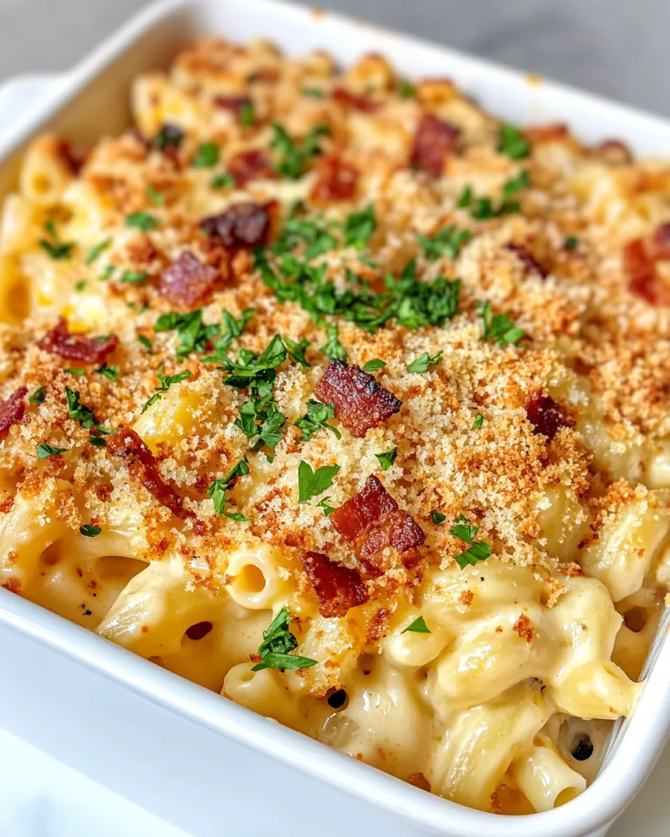 Delicious Loaded Baked Mac & Cheese with Bacon dish photo