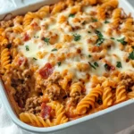Homemade Loaded Beefy Rotini Pasta Bake recipe photo