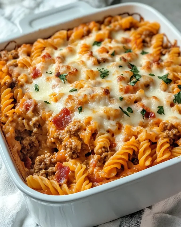 Homemade Loaded Beefy Rotini Pasta Bake recipe photo