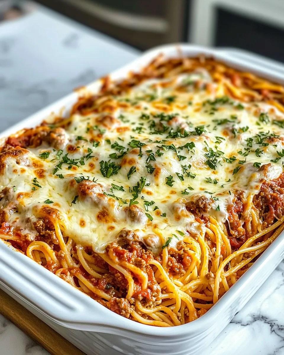 Delicious Million Dollar Baked Spaghetti dish photo
