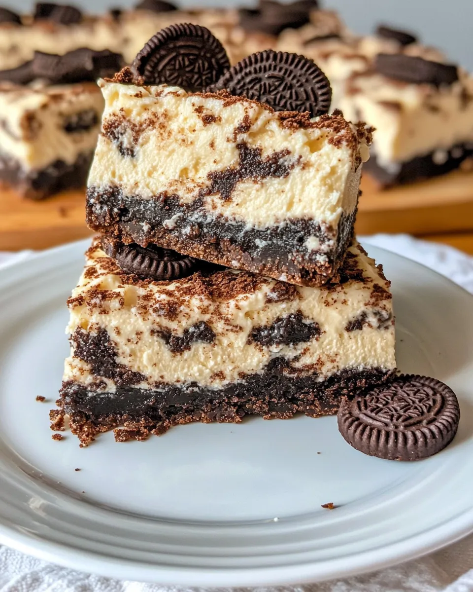 Easy Oreo Swirl Cheesecake Bars dish photo