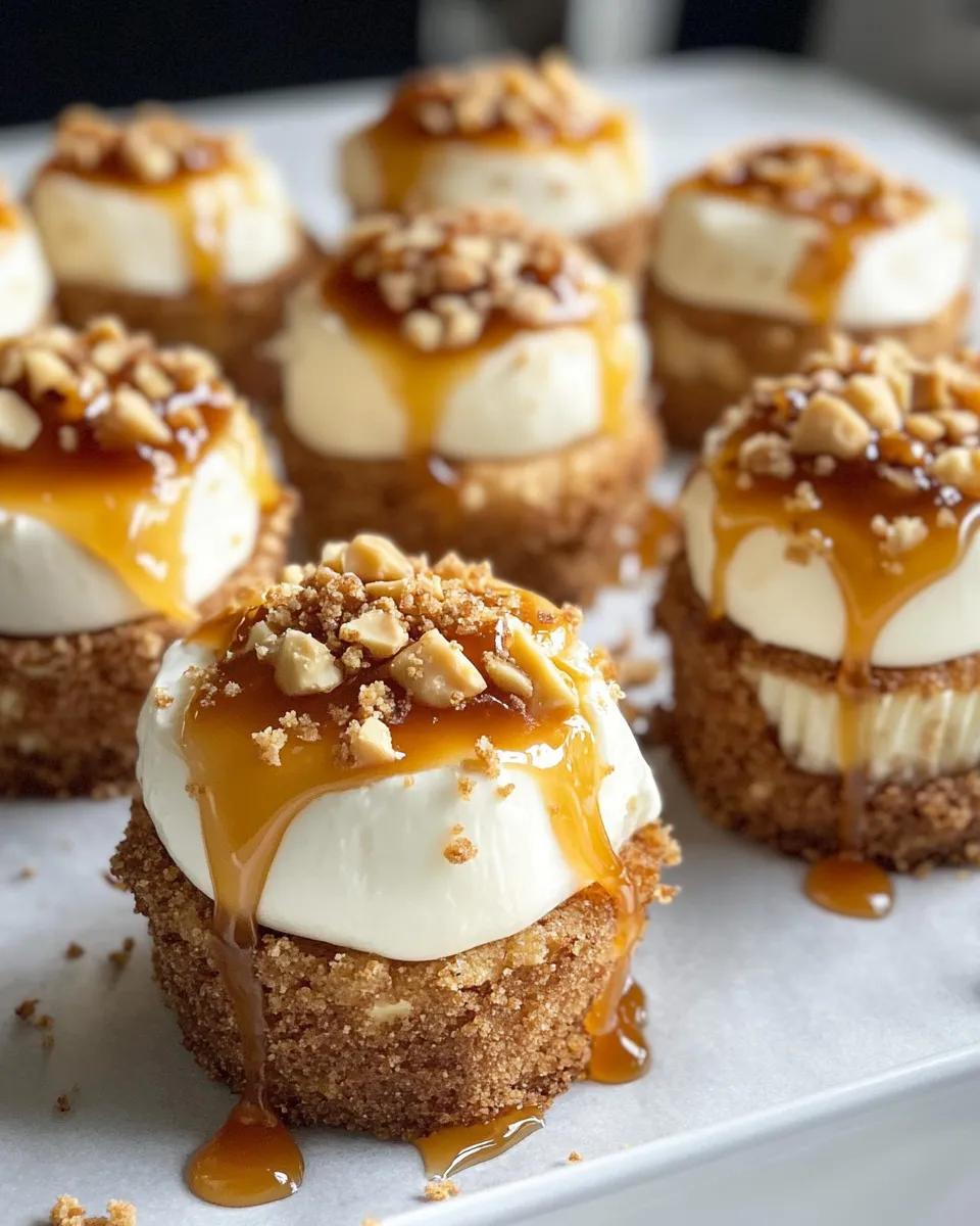 Easy Salted Caramel Swirl Cheesecake Bites recipe photo