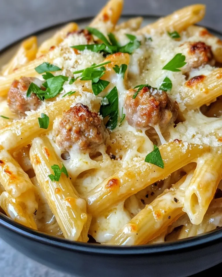 Homemade Sausage Alfredo Baked Penne recipe photo