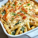Homemade Spinach & Artichoke Chicken Pasta Bake recipe photo