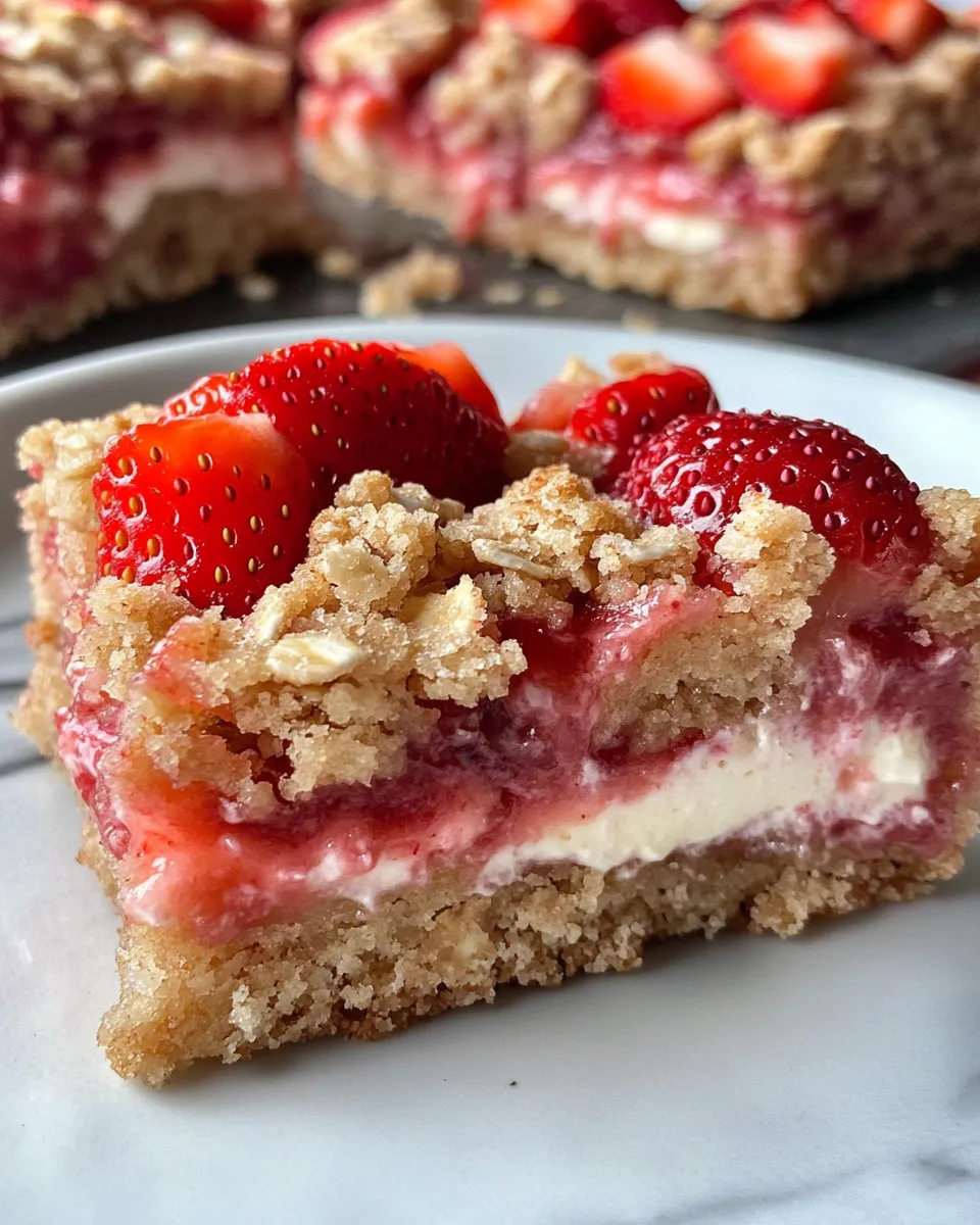 Classic Strawberry Cream Cheese Crumb Bars image