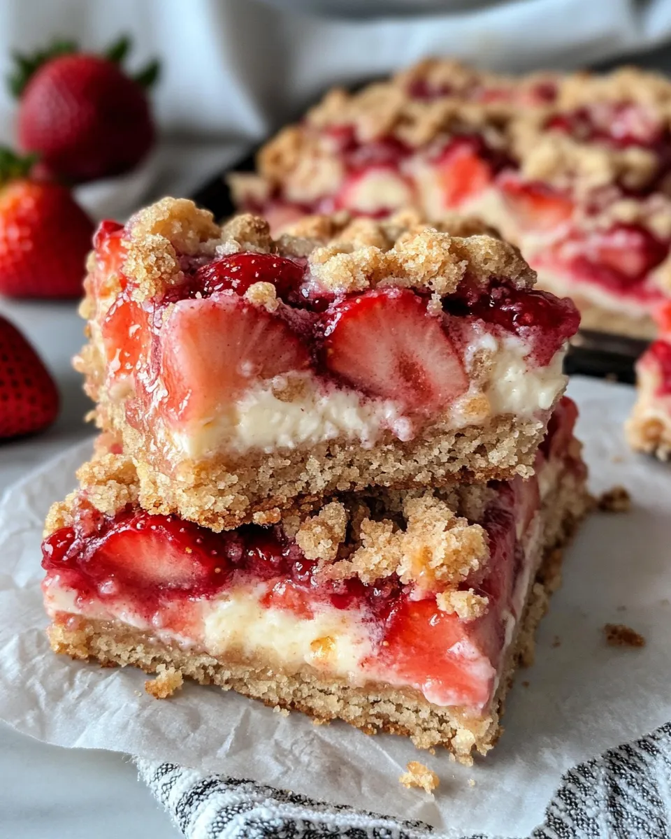 Easy Strawberry Cream Cheese Crumb Bars recipe photo
