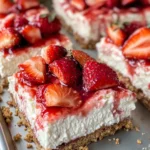 Homemade Strawberry Shortcake Cheesecake Bars photo