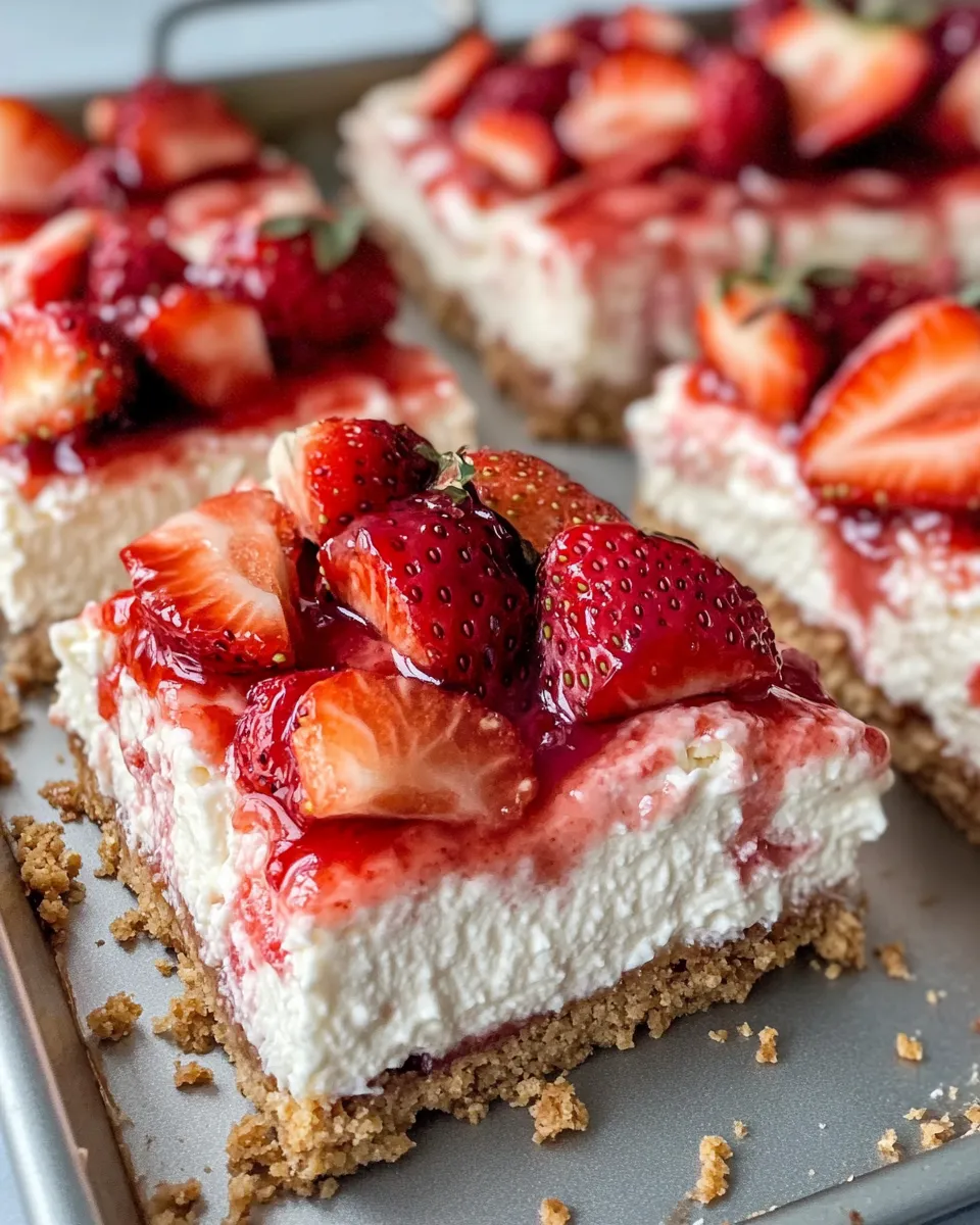 Homemade Strawberry Shortcake Cheesecake Bars photo