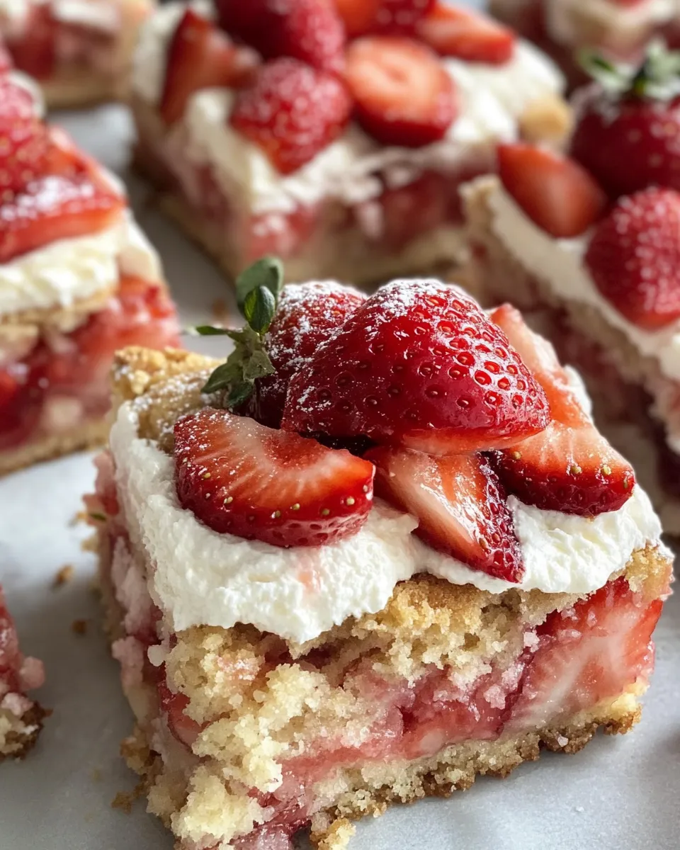Homemade Strawberry Shortcake Cream Bars photo