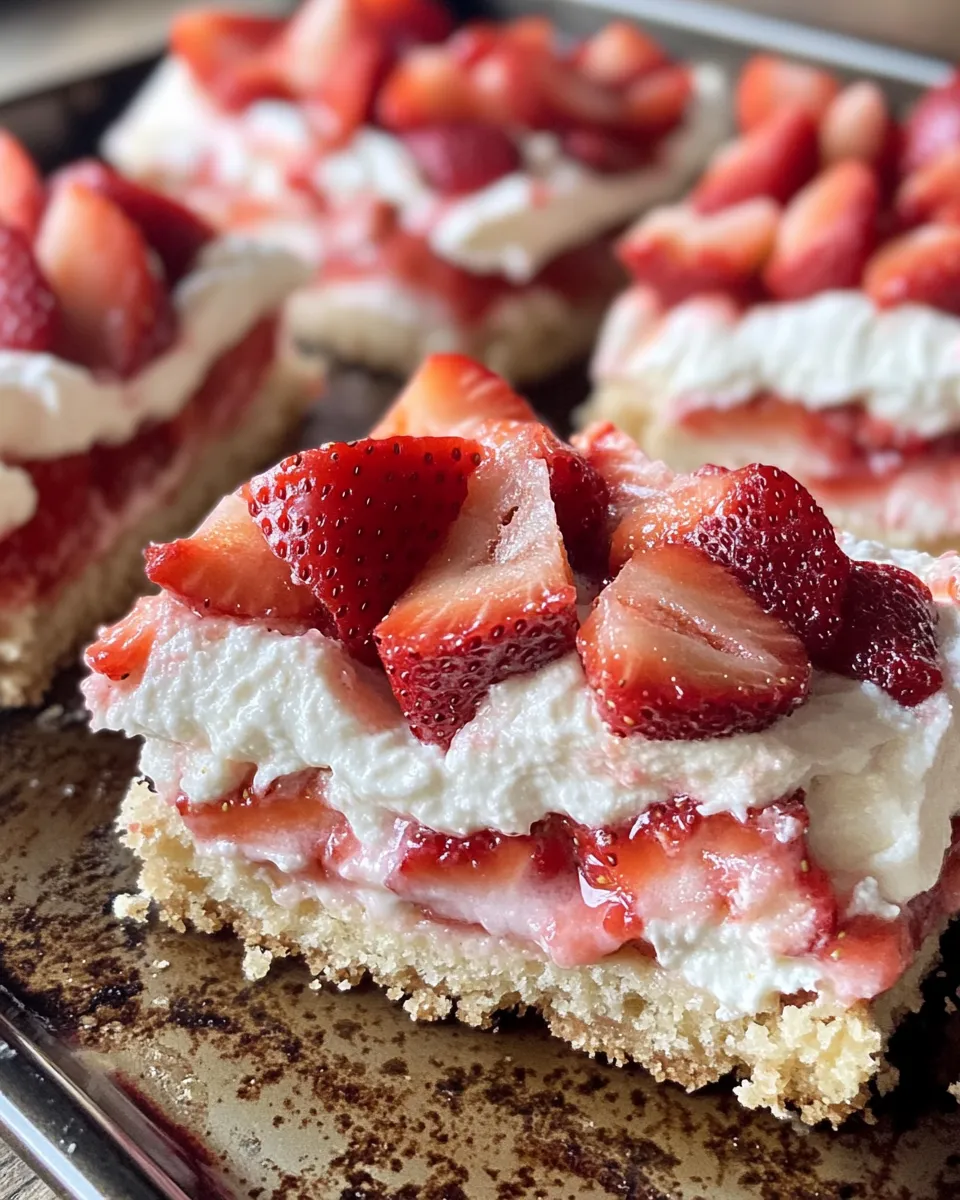 Classic Strawberry Shortcake Cream Bars image