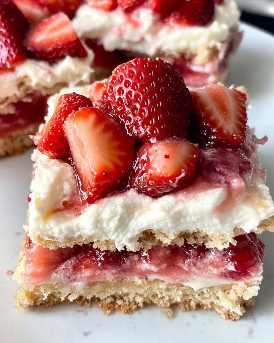 Easy Strawberry Shortcake Cream Bars recipe photo