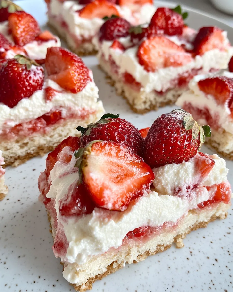 Delicious Strawberry Shortcake Cream Bars dish photo