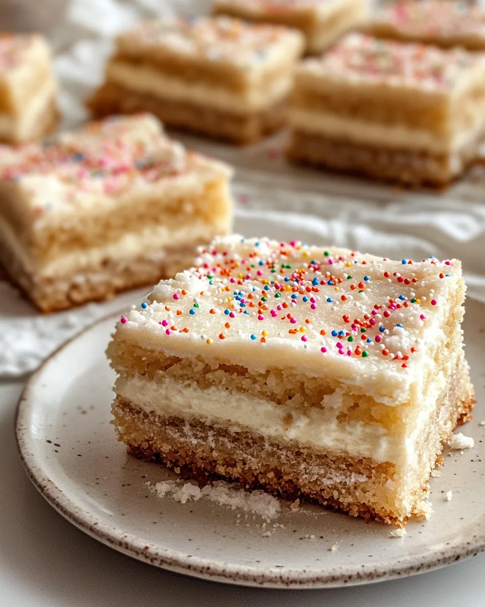 Classic Sweet Cream Cheese Sugar Cookie Bars recipe image