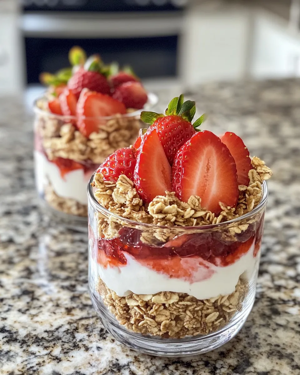 Classic Sweet Strawberry Cheesecake Parfaits recipe image