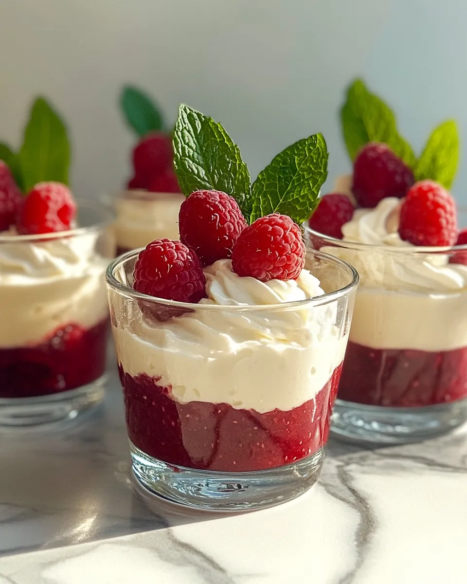 Homemade White Chocolate Raspberry Mousse Cups photo