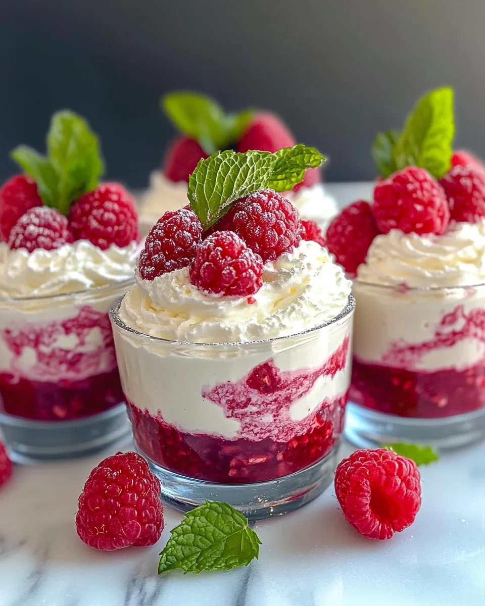 Classic White Chocolate Raspberry Mousse Cups image