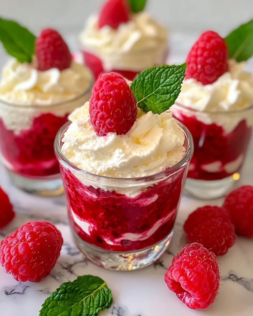 Easy White Chocolate Raspberry Mousse Cups recipe image