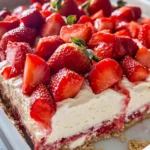Homemade White Chocolate Strawberry Mousse Bars photo