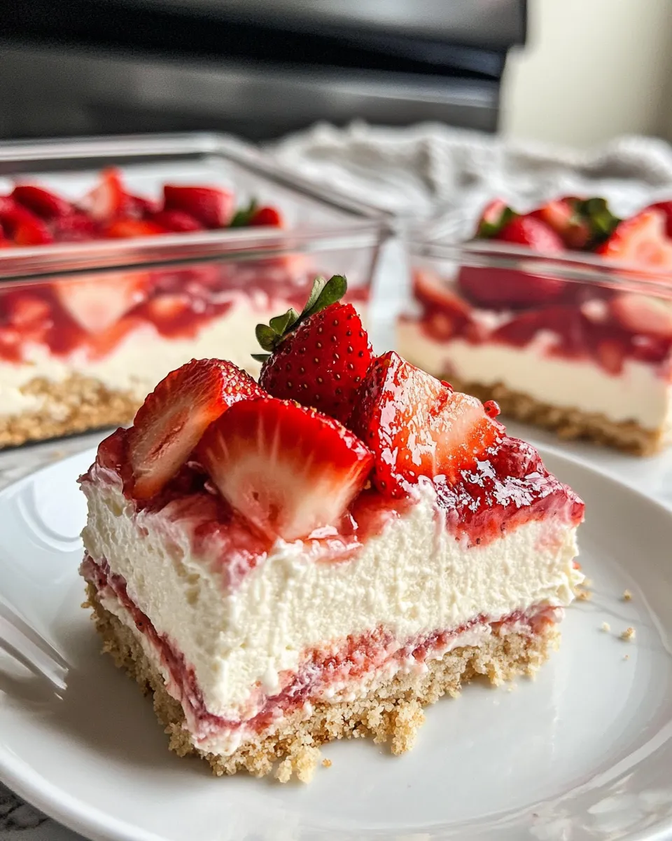Classic White Chocolate Strawberry Mousse Bars image