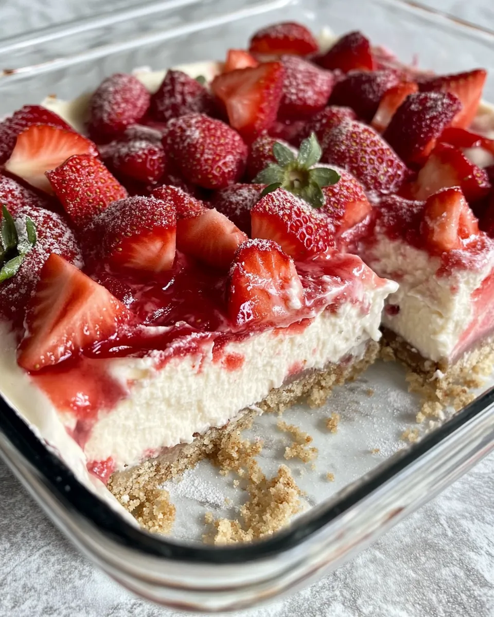 Easy White Chocolate Strawberry Mousse Bars recipe image