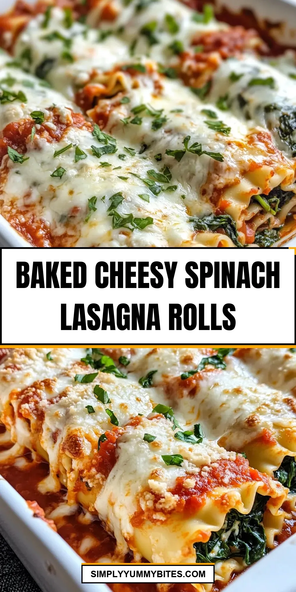 Healthy Baked Cheesy Spinach Lasagna Rolls