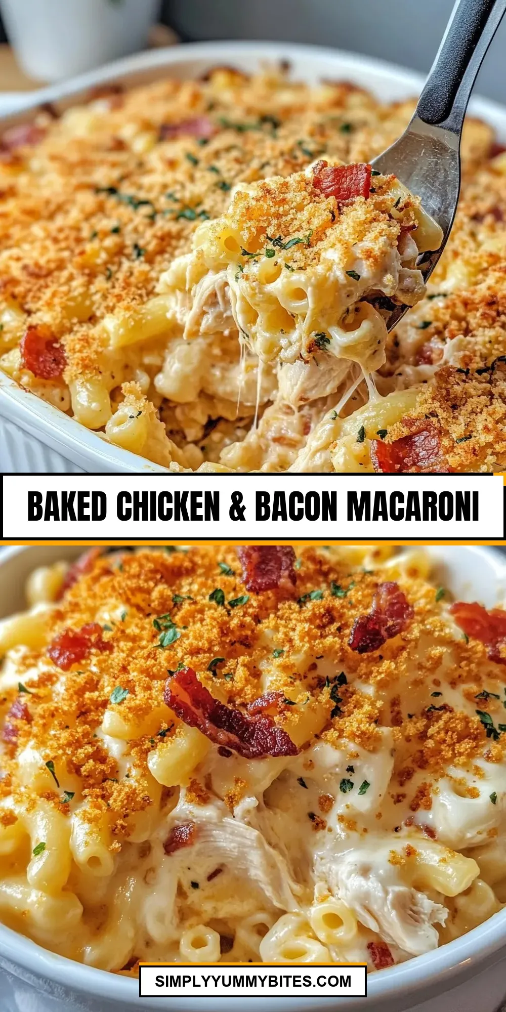 The Best Baked Chicken & Bacon Macaroni Ever