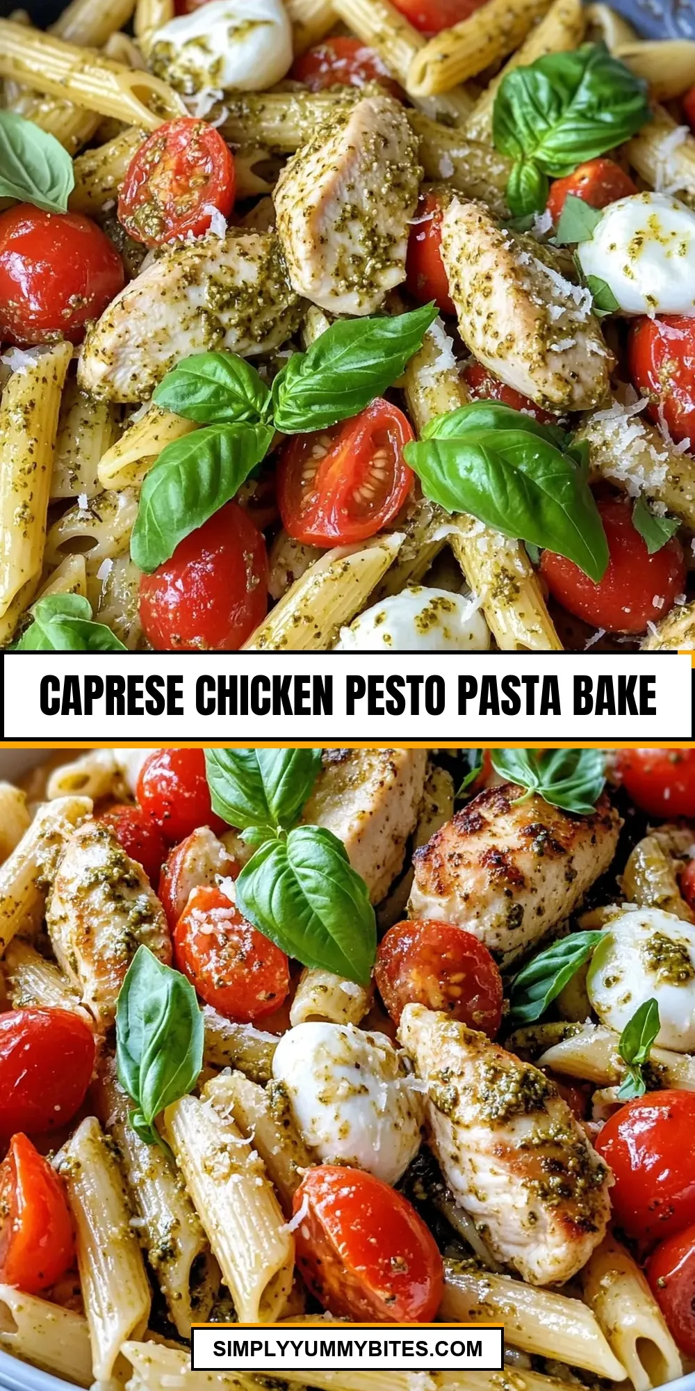 Caprese Chicken Pesto Pasta Bake (Fresh & Delicious)