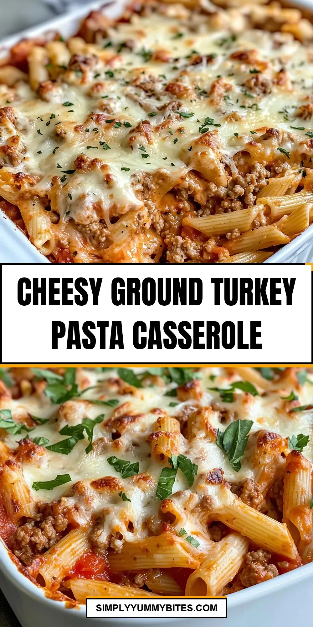 Cheesy Ground Turkey Pasta Casserole (Healthy & Delicious)