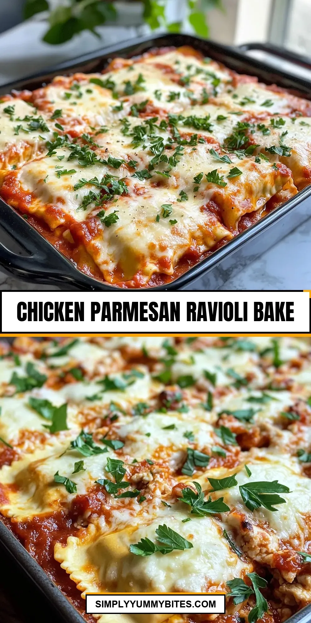 How To Make Creamy Chicken Parmesan Ravioli Bake