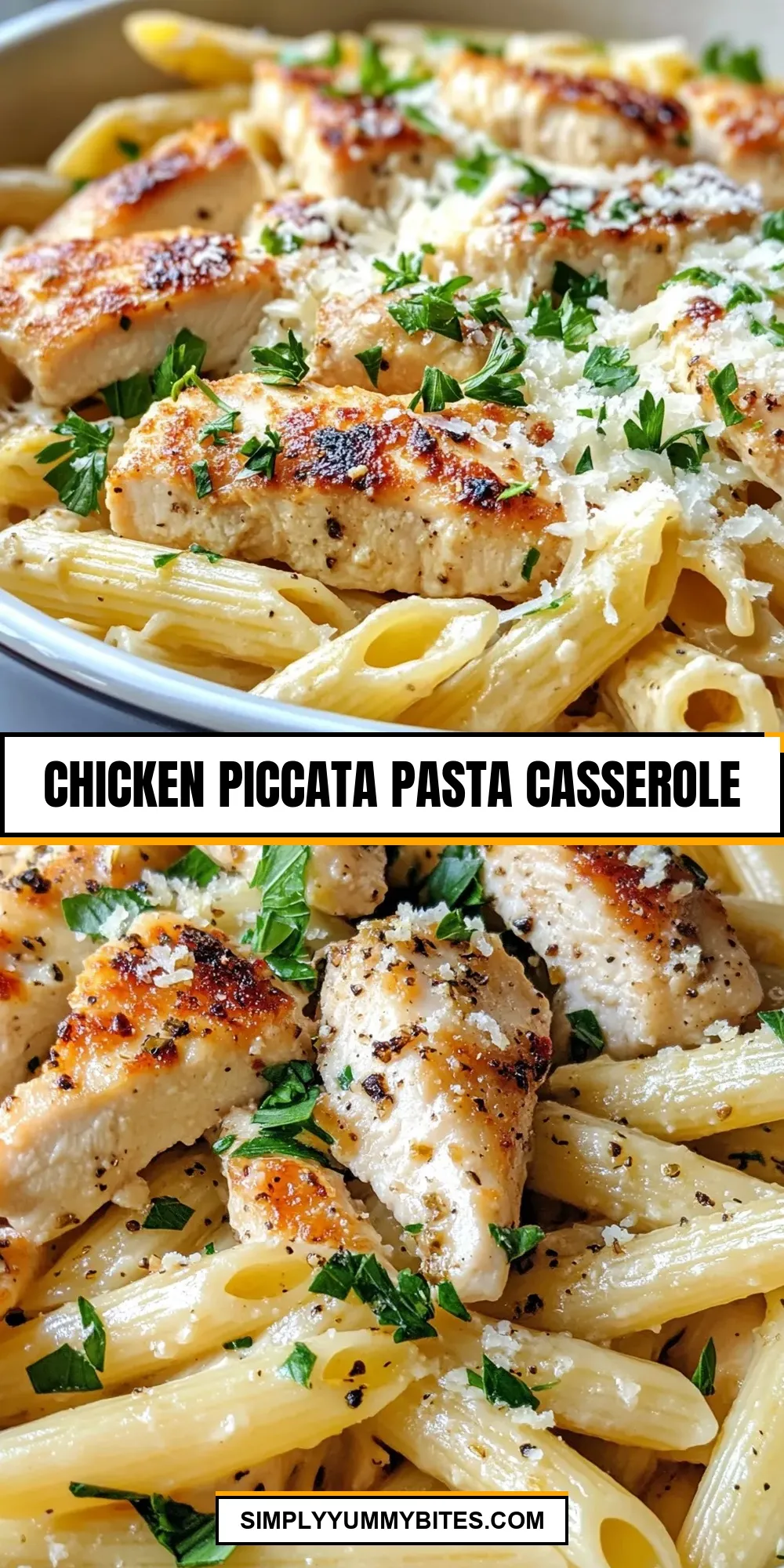 The Best Chicken Piccata Pasta Casserole Ever