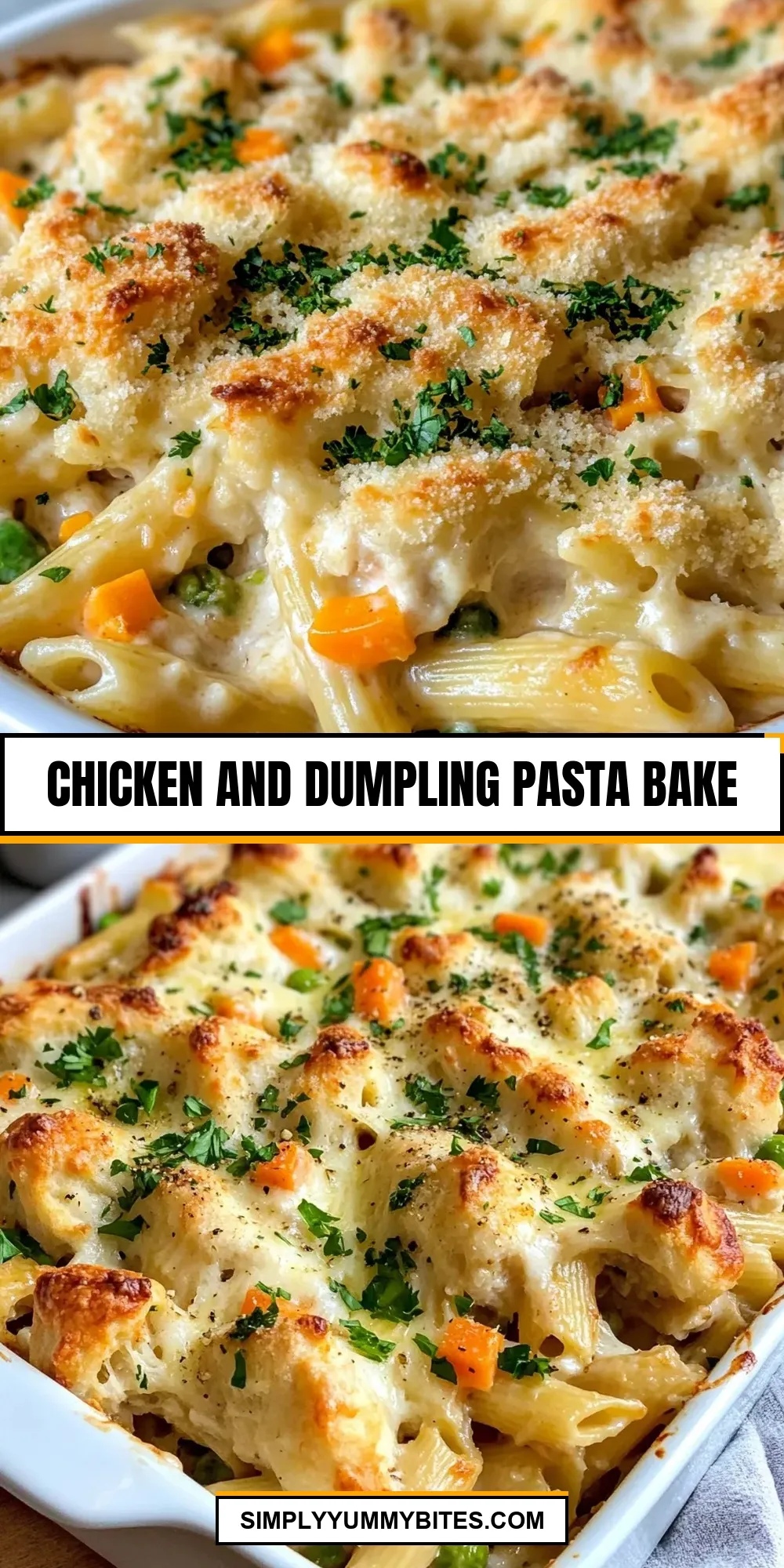 The Best Chicken And Dumpling Pasta Bake Ever