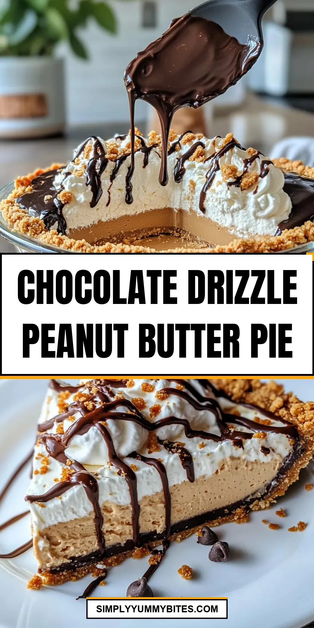 Chocolate Drizzle Peanut Butter Pie Recipe