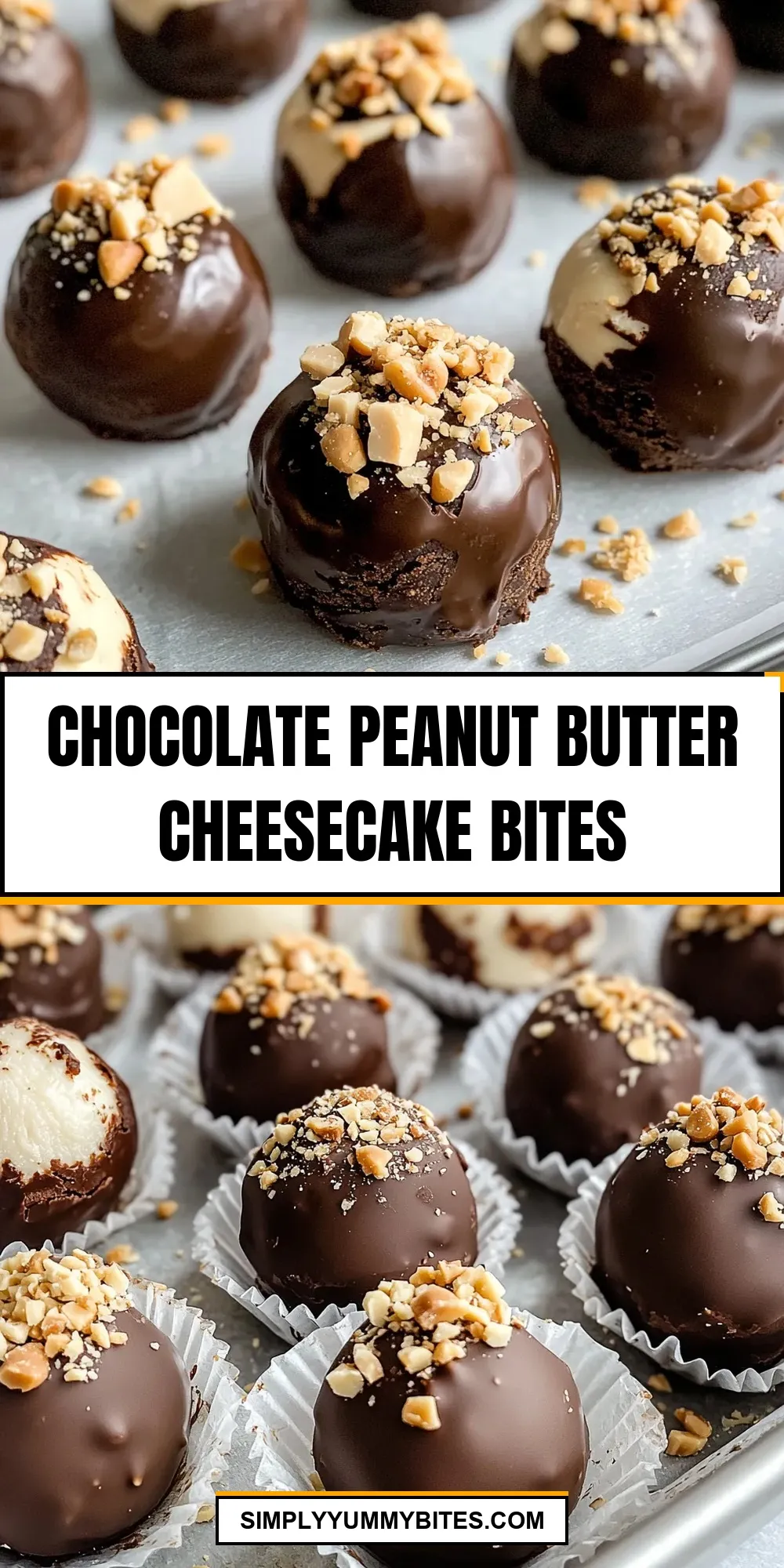 Chocolate Peanut Butter Cheesecake Bites (Creamy & Delicious)