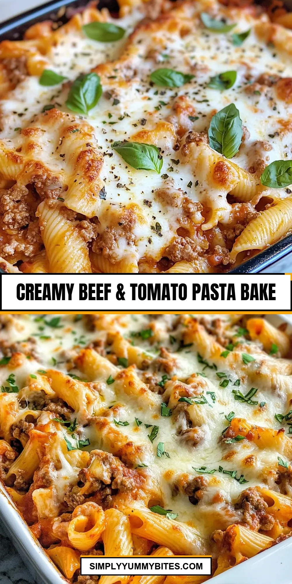 Delicious Creamy Beef & Tomato Pasta Bake
