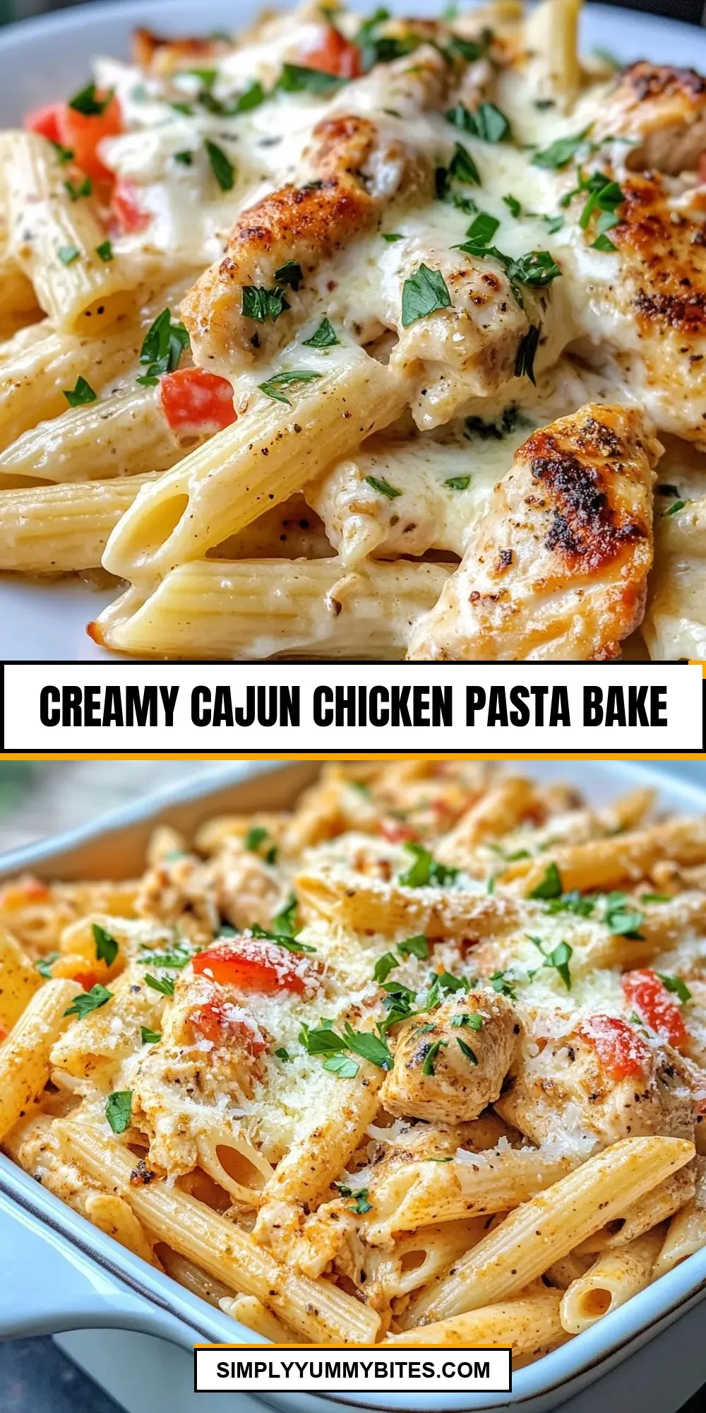 Easy Creamy Cajun Chicken Pasta Bake Recipe