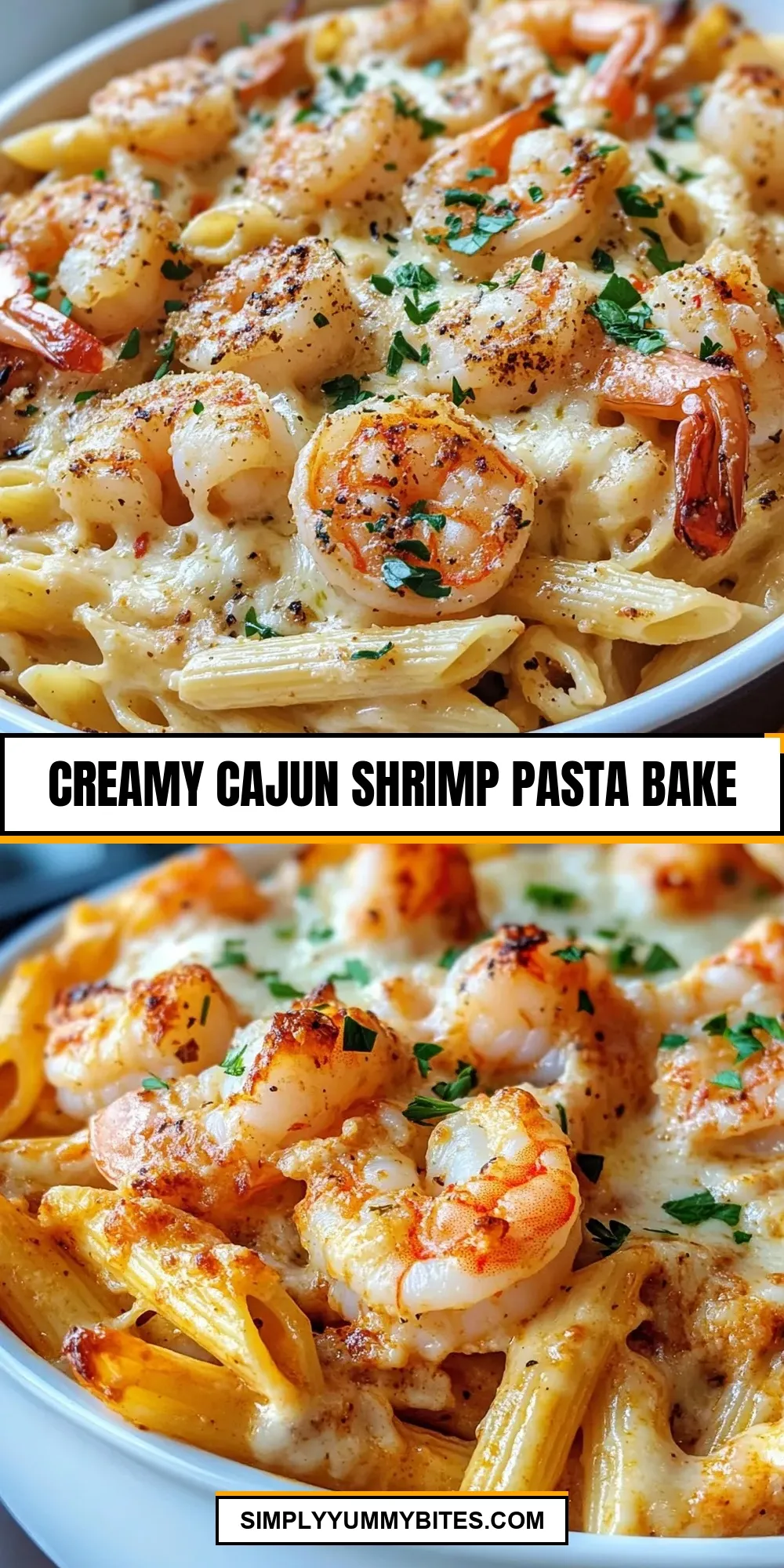 Easy Creamy Cajun Shrimp Pasta Bake Recipe