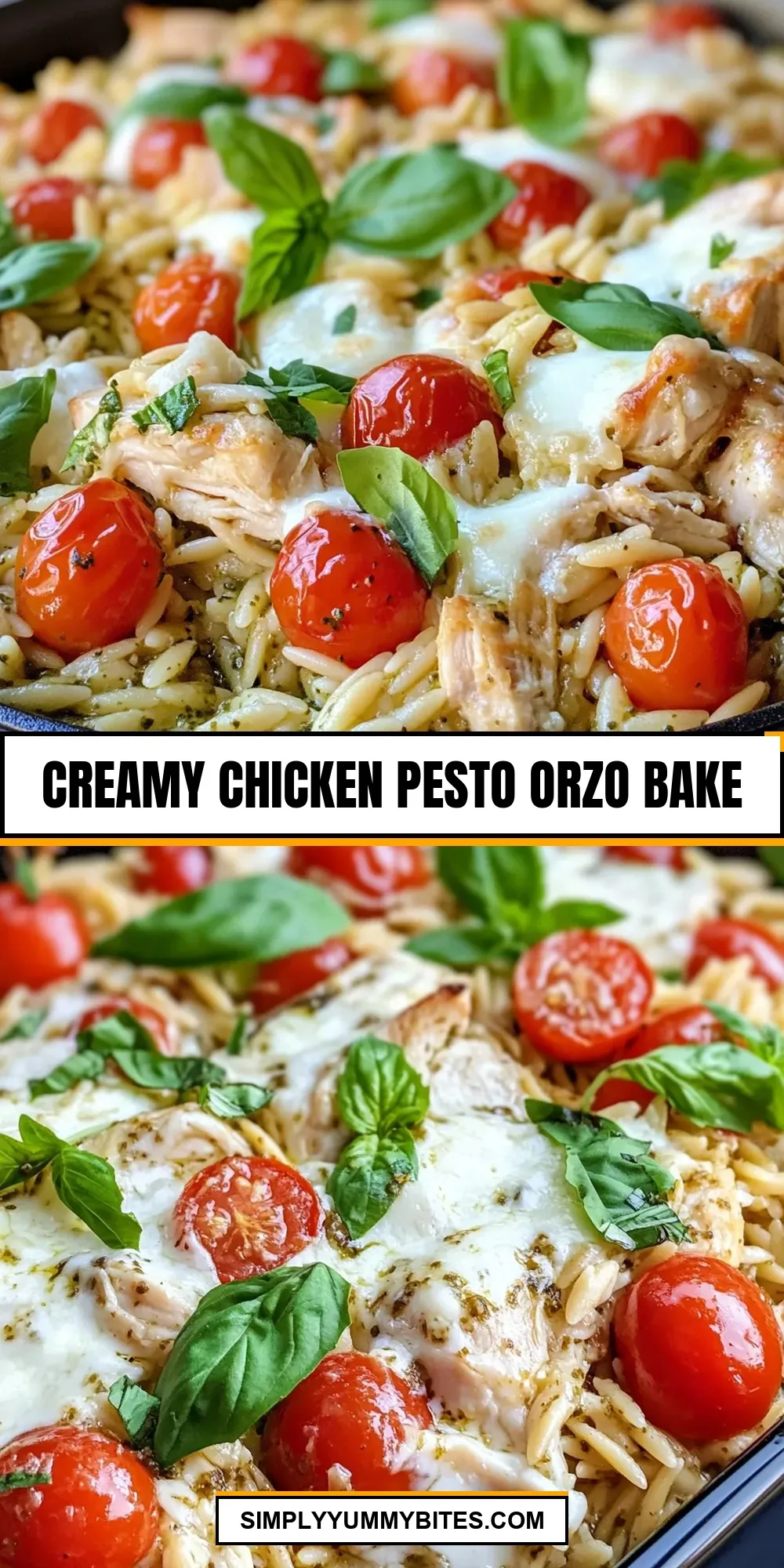 Creamy Chicken Pesto Orzo Bake Recipe