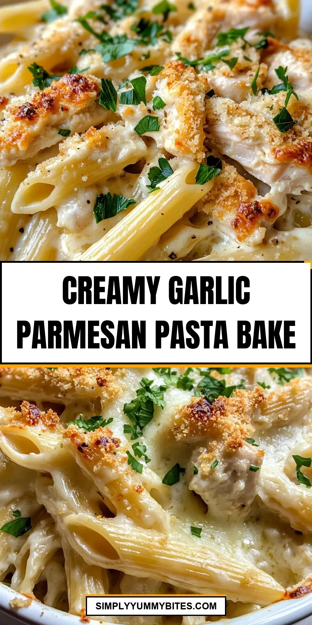 Flavorful Creamy Garlic Parmesan Pasta Bake