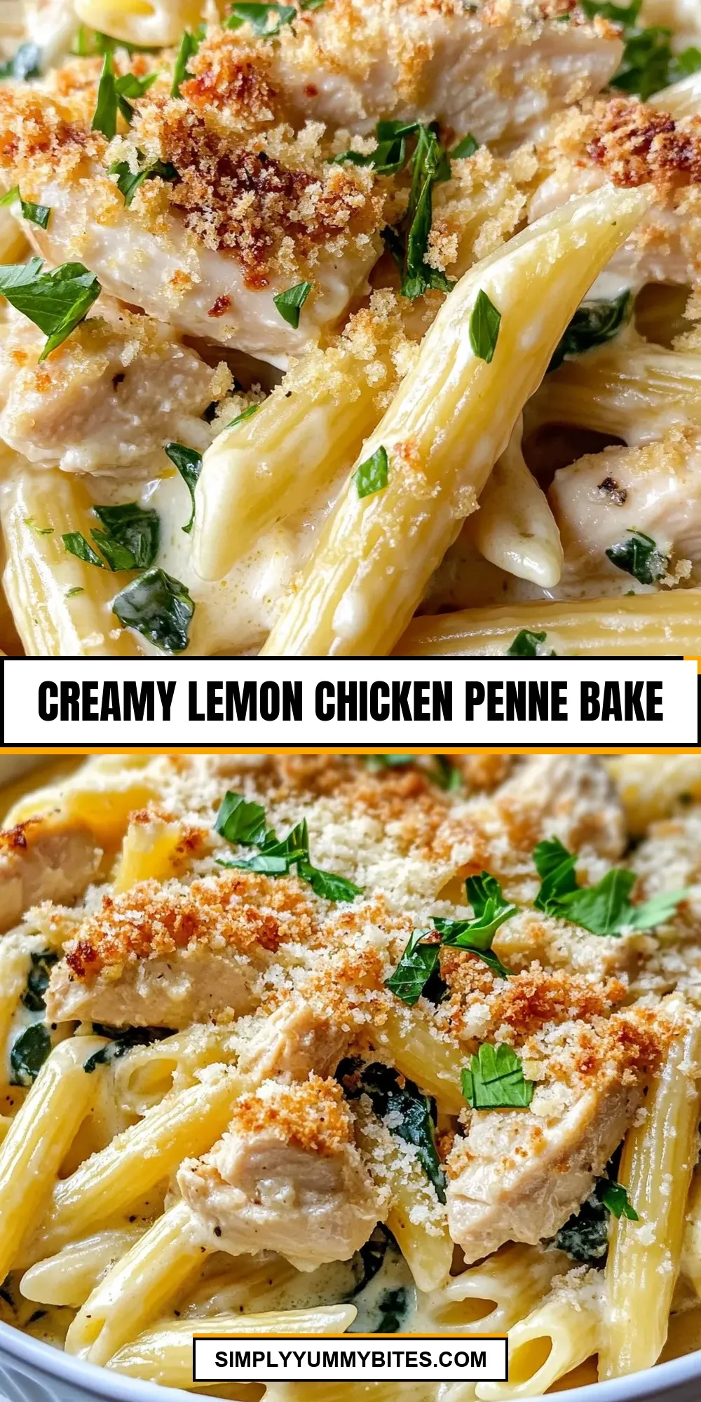 The Best Creamy Lemon Chicken Penne Bake Ever