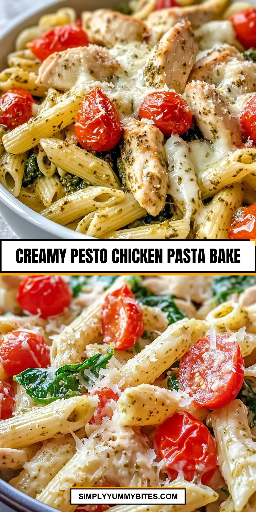 How To Make Simple Creamy Pesto Chicken Pasta Bake